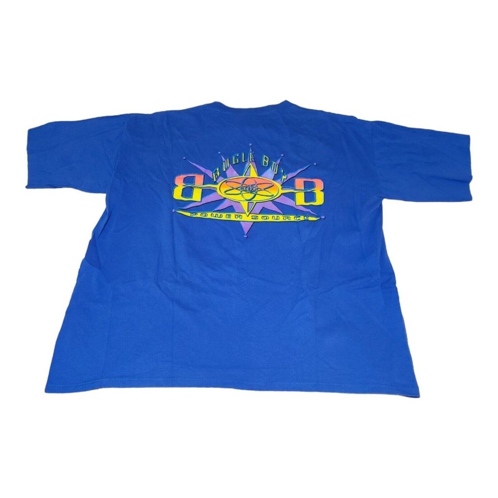 Vintage‎ 90S Bugle Boy Power Source Atomic Graphic T-Shirt Men's XL Blue USA